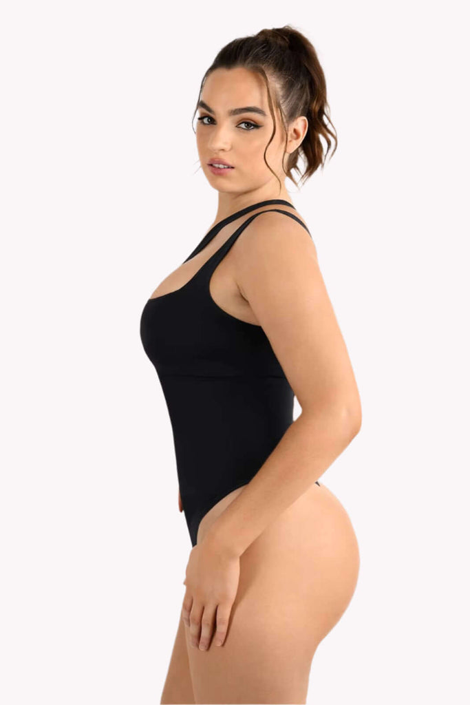 Asymmetrical One-Shoulder Bodysuit Shaper