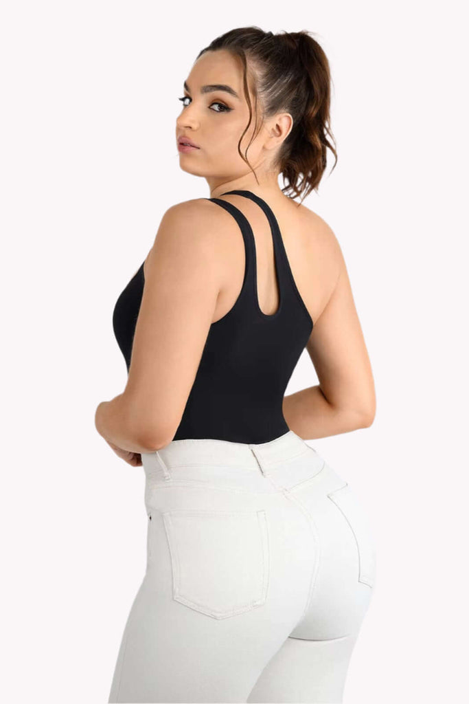 Asymmetrical One-Shoulder Bodysuit Shaper