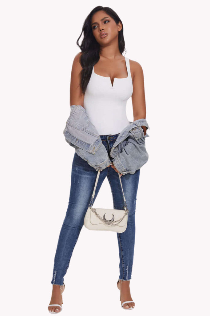 Tummy Control Seamless V-Neck Bodysuit Shapewear
