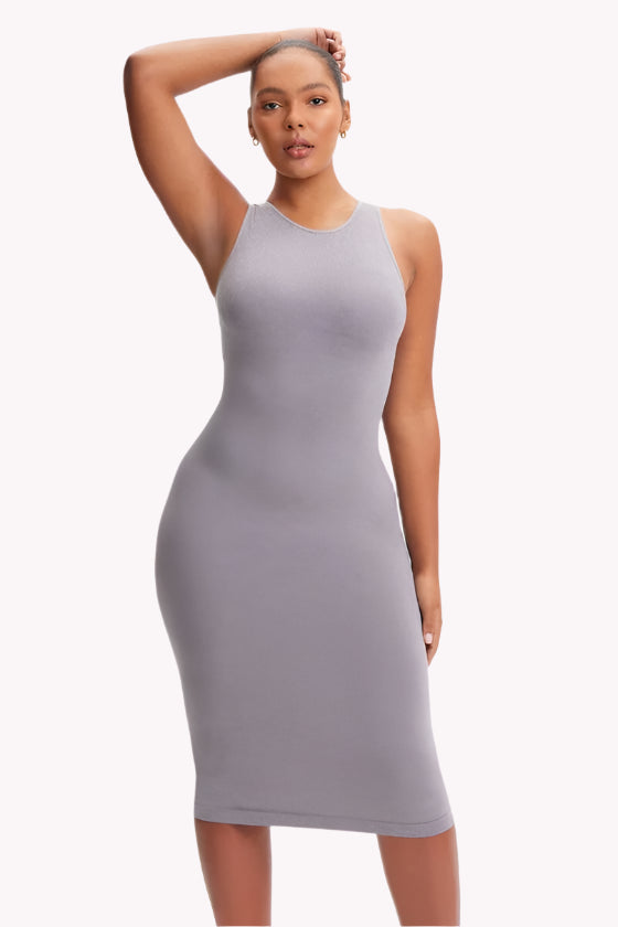 Tummy Compression Seamless Sleeveless Midi Shaper Dress