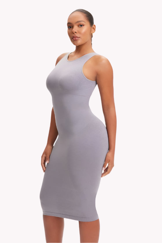 Tummy Compression Seamless Sleeveless Midi Shaper Dress