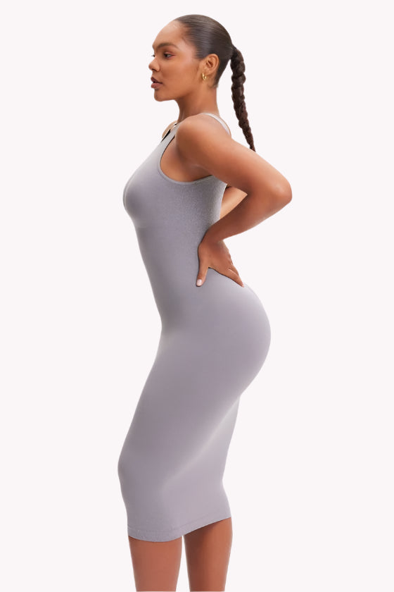 Tummy Compression Seamless Sleeveless Midi Shaper Dress