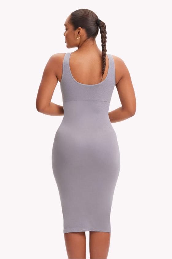 Tummy Compression Seamless Sleeveless Midi Shaper Dress
