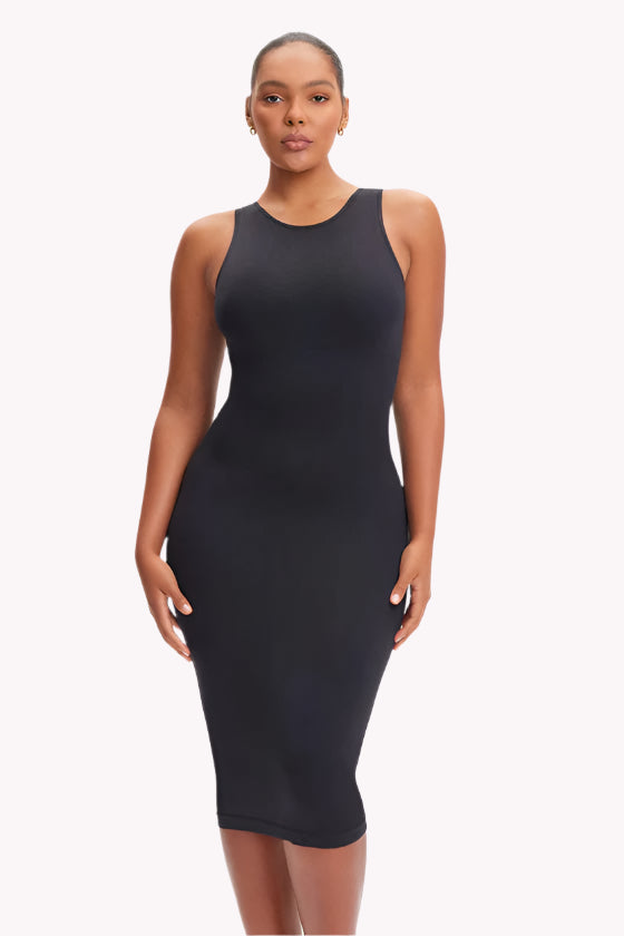 Tummy Compression Seamless Sleeveless Midi Shaper Dress