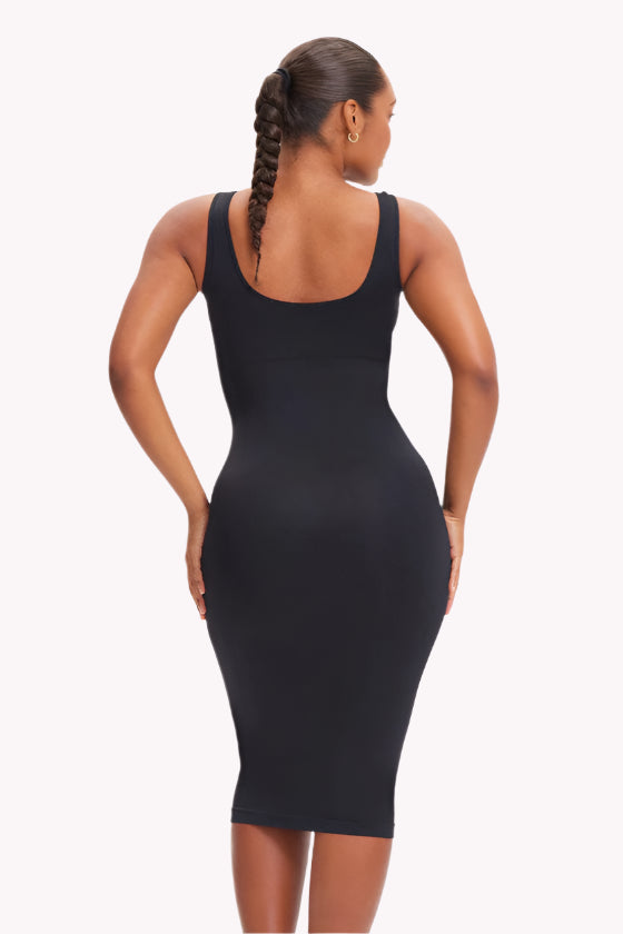 Tummy Compression Seamless Sleeveless Midi Shaper Dress