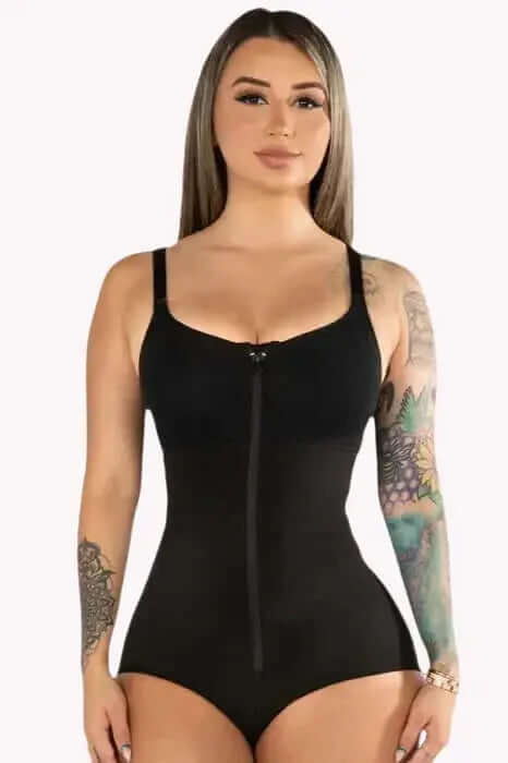High Compression Zip Up Snatched Bodysuit Shapewear