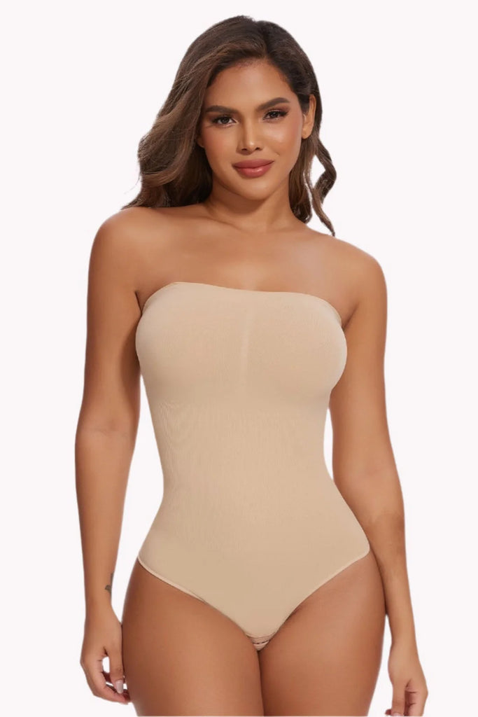 Seamless Strapless Bodysuit Shaper, Shapewear For Strapless Dresses