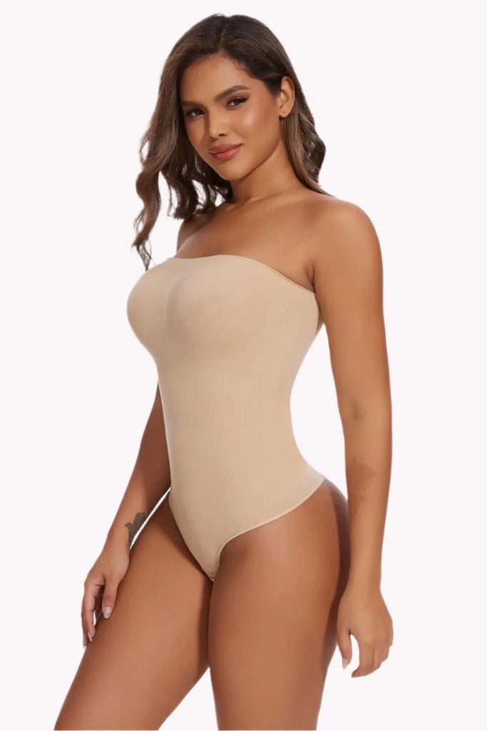 Seamless Strapless Bodysuit Shaper, Shapewear For Strapless Dresses
