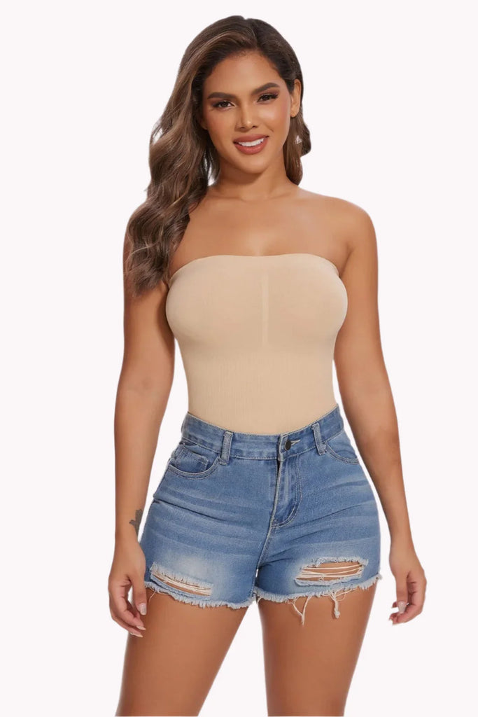 Seamless Strapless Bodysuit Shaper, Shapewear For Strapless Dresses