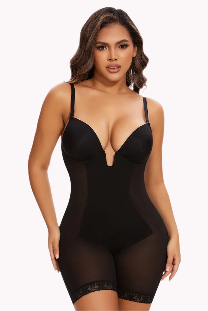 Multi Way Removable Straps U Plunge Backless Full Body Shaper
